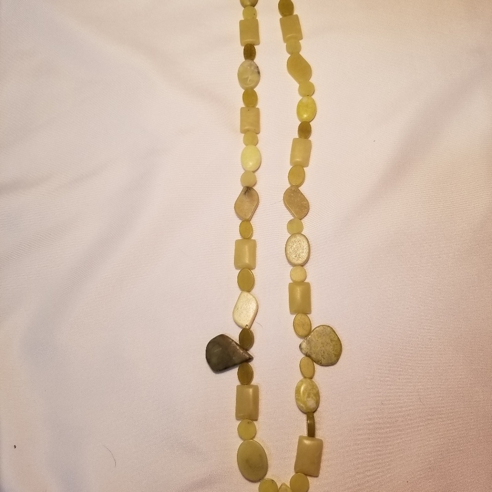 Necklace light green all natural stones.